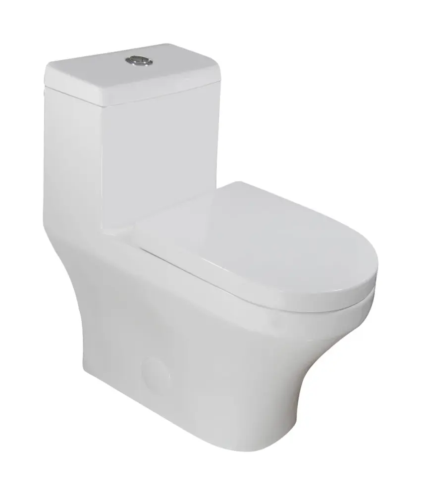 One-Piece 0.8/1.6 GPF Binary Flush Elongated Toilet Soft-Close Seat LT8