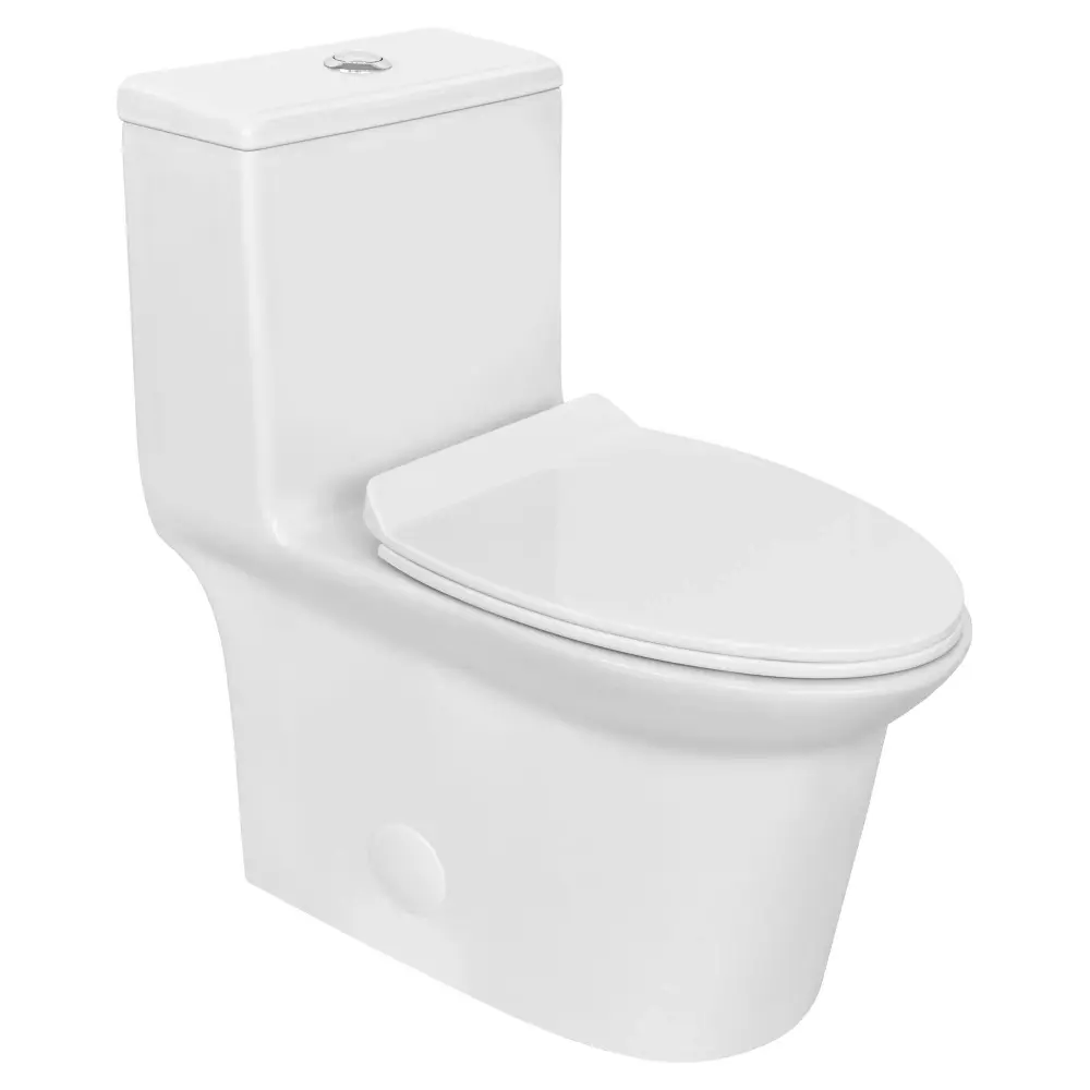 One-Piece 1.28 GPF Unitary Flush Elongated Toilet Soft-Close Seat LT7