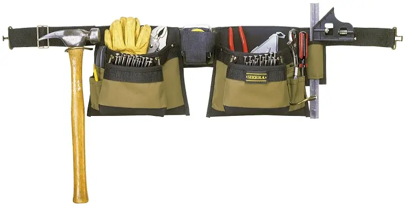 CLC Tool Works Series 1429 Tool Apron, 29 to 46 Waist, Polyester-blend, Brown, 12-Pocket