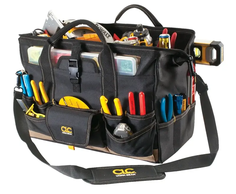 CLC Tool Works Series 1535 Tool Bag, 11 W, 11 D, 18 H, 37-Pocket, Polyester