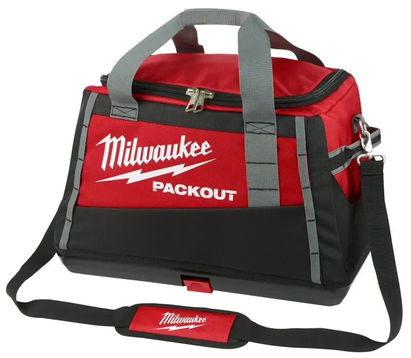 Milwaukee 48-22-8322 Tool Bag, 12.2 W, 20 D, 13.8 H, 8-Pocket, Poly-material, Black/Red