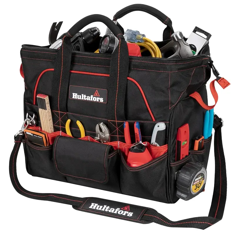 Stackable Tote Hultafors HT5553 Pro Contractor's Closed-Top Tool Bag, 18 H, Neoprene/Polyester