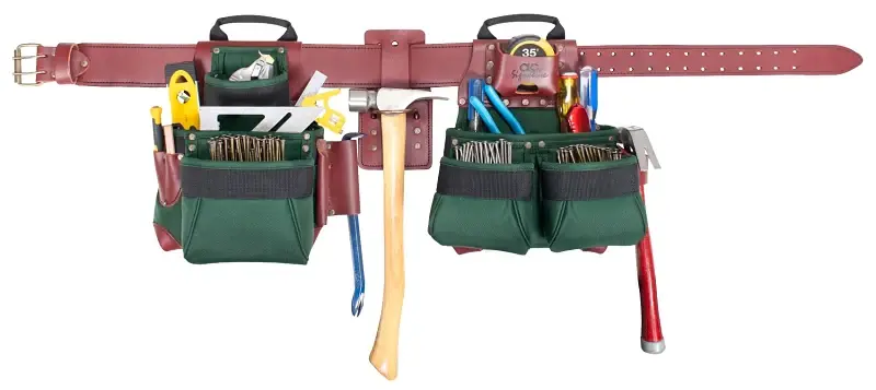 CLC Signature Privileged Series 54531X Tool Belt Combo System, 40 to 52 Waist, 58 L, Nylon, Green, 17-Pocket