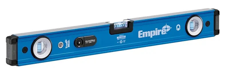 Empire Genuine Blue Series EM95.24 UltraView LED Magnetic Box Level, 24 L, 3-Vial, 1-Hang Hole, Magnetic, Aluminum
