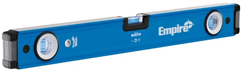 Empire True Blue Series E75.24 Box Level, 24 L, 3-Vial, 1-Hang Hole, Non-Magnetic, Aluminum, Blue