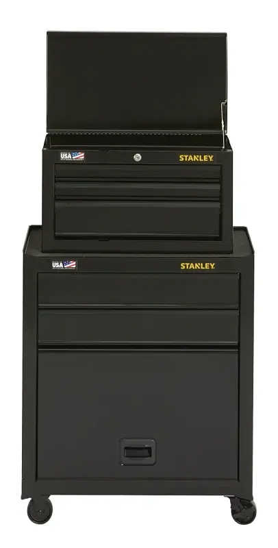 STANLEY STST22656BK Tool Chest and Cabinet, 10,227 cu-, 26-1/2 OAW, 43-1/2 OAH, 14 OAD, Metal, Black