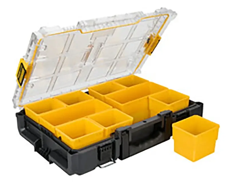 DEWALT ToughSystem 2.0 DWST08040 Standard Organizer, 44 lb, 21 L, 14-5/8 W, 5-1/8 H, 10-Compartment