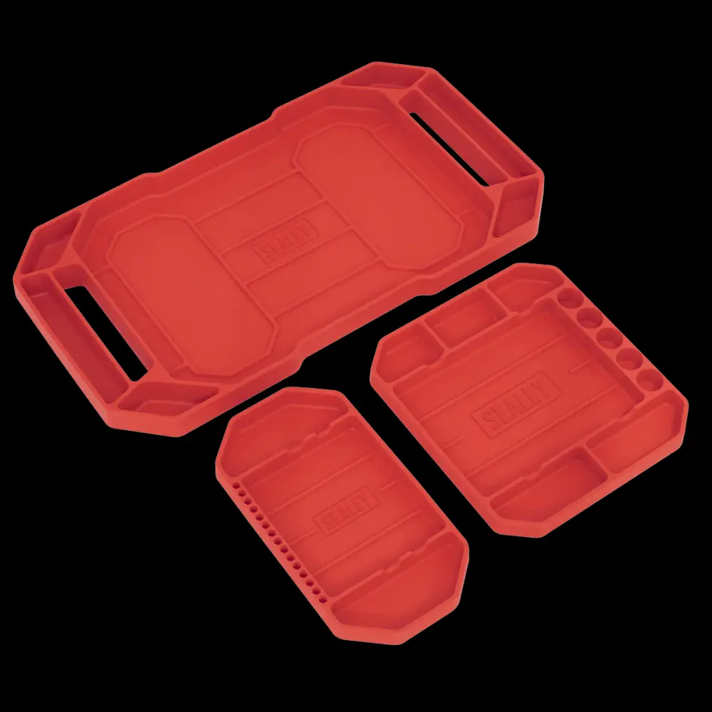 Sealey APNST4 Adjustable Tool Trays Non-Slip - Pack 3 Garage Storage