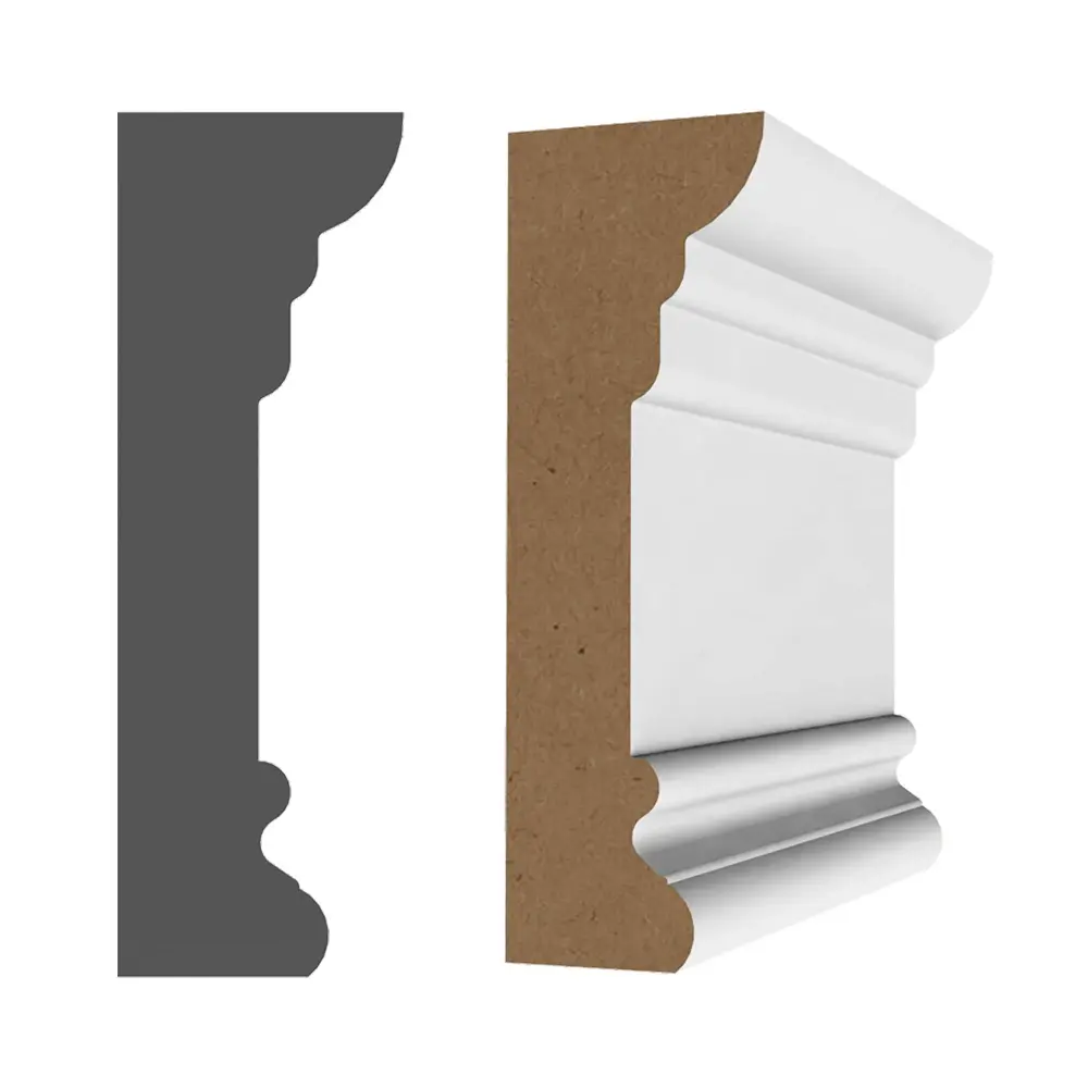 1-1/4'' x 3-3/4'' x 8' Snow Primed MDF Architrave