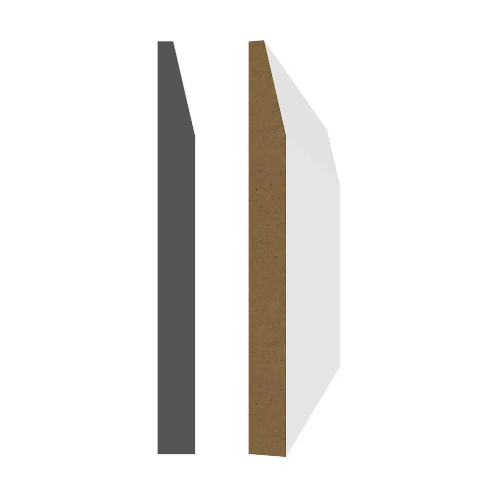 3/8'' x 3-7/8'' x 8' Ivory Primed MDF Baseboard