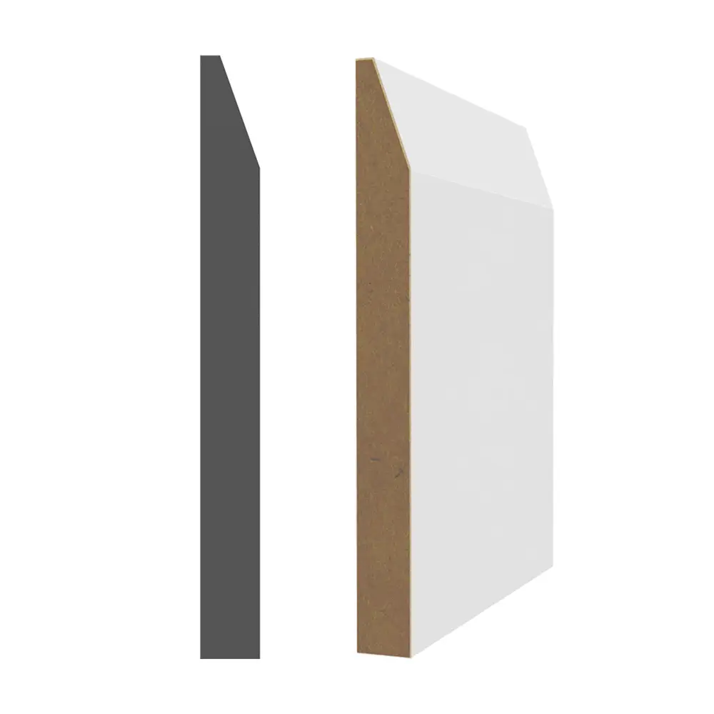 1/2'' x 4-3/4'' x 12' Pearl Primed MDF Baseboard