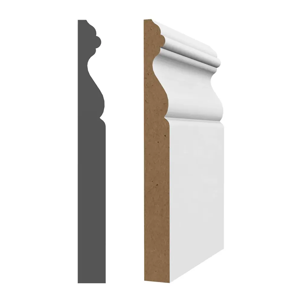 3/8'' x 5-9/16'' x 16' Chalk Primed MDF Baseboard