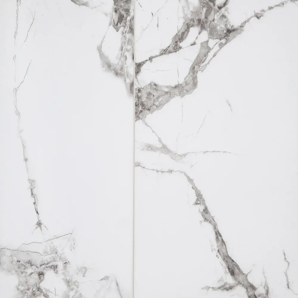 6mm Carrara Porcelain HDPC® Sealed Luxury Vinyl Tile Flooring 12 . Wide x 24 . Long