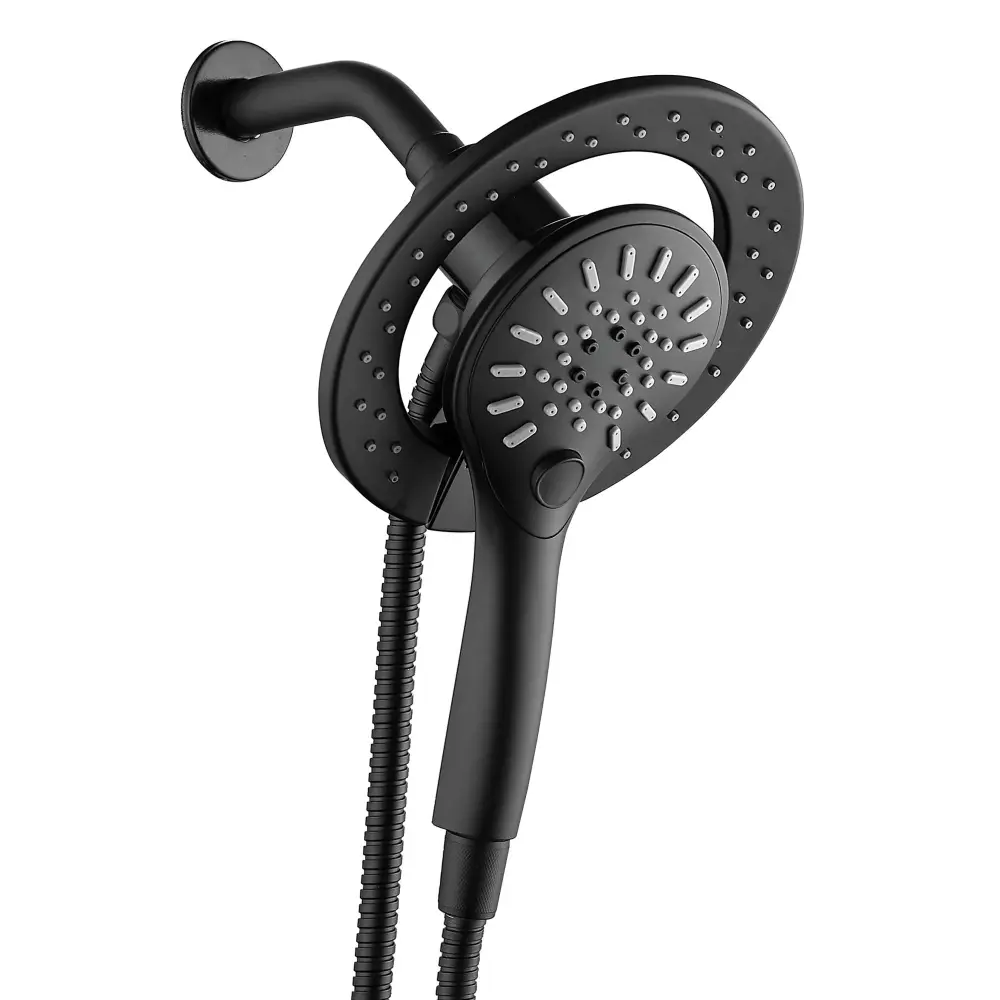 6-Setting Magnetic Hand Shower and Shower Head Combo, Soft-touch Black Finish