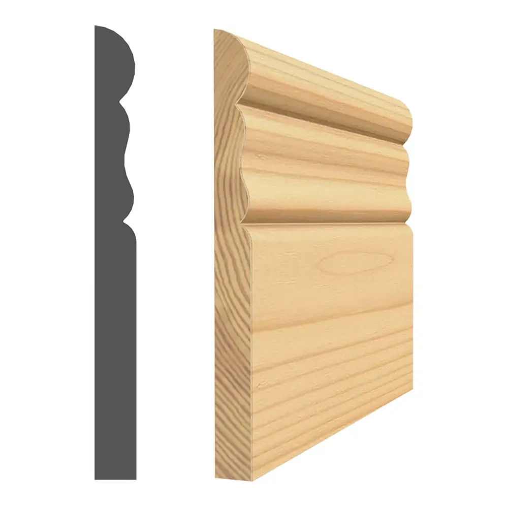 9/32'' x 3-1/8'' x 8' Finger Jointed Pinewood Baseboard