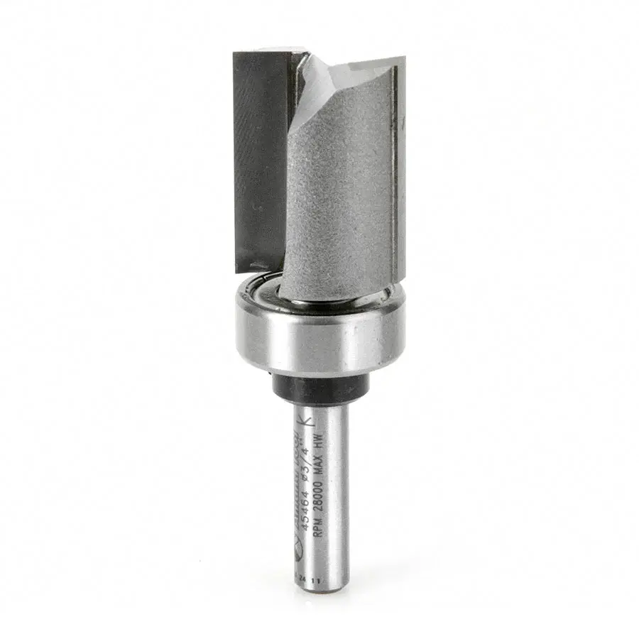 Amana Tool 45464 Carbide Tipped Flush Trim Plunge Template 3/4 Dia x 1 Inch x 1/4 Shank Upper BB