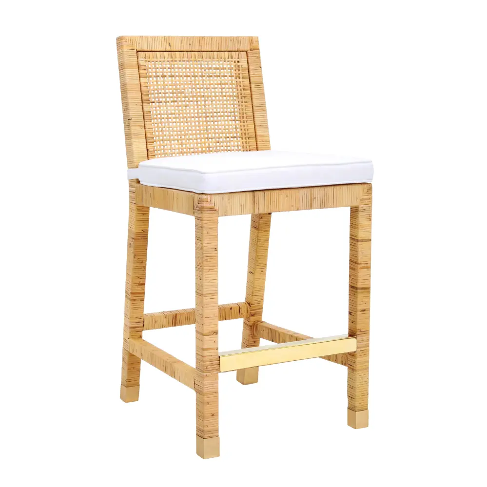 Amara Rattan Performance Fabric Counter Stool Easy Installation