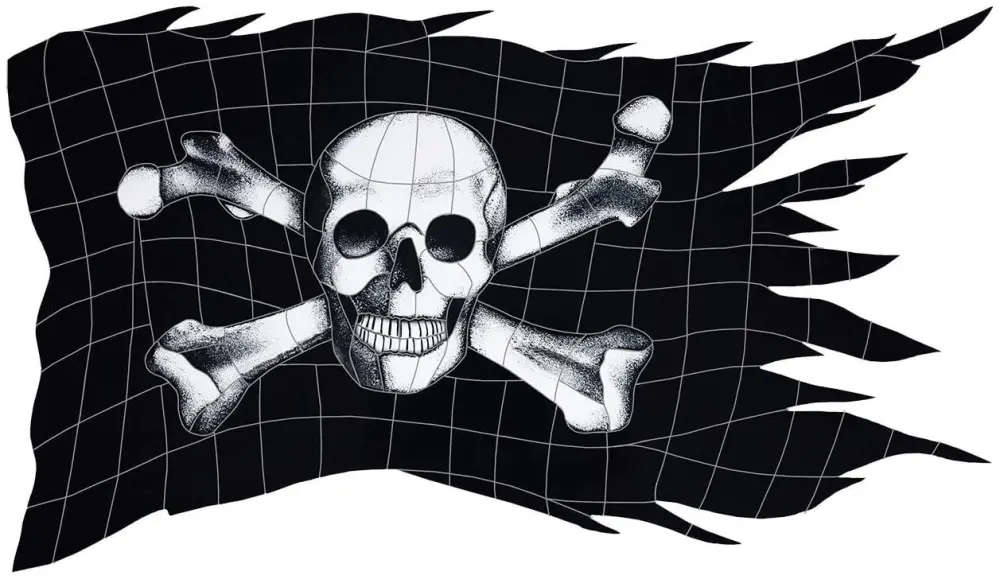 Artistry Mosaics Jolly Roger Flag (22" x 36") Clay Swimming Pool Mosaic