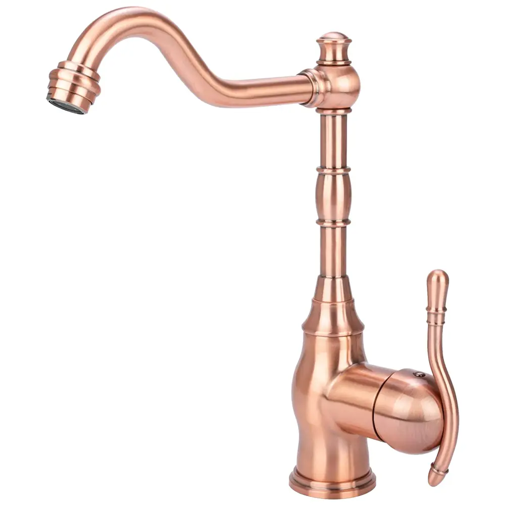 Bagneux Single-Handle Traditional Kitchen Faucet metal spray 1, 2, 3, or 4 Hole Installation Antique Burnt orange