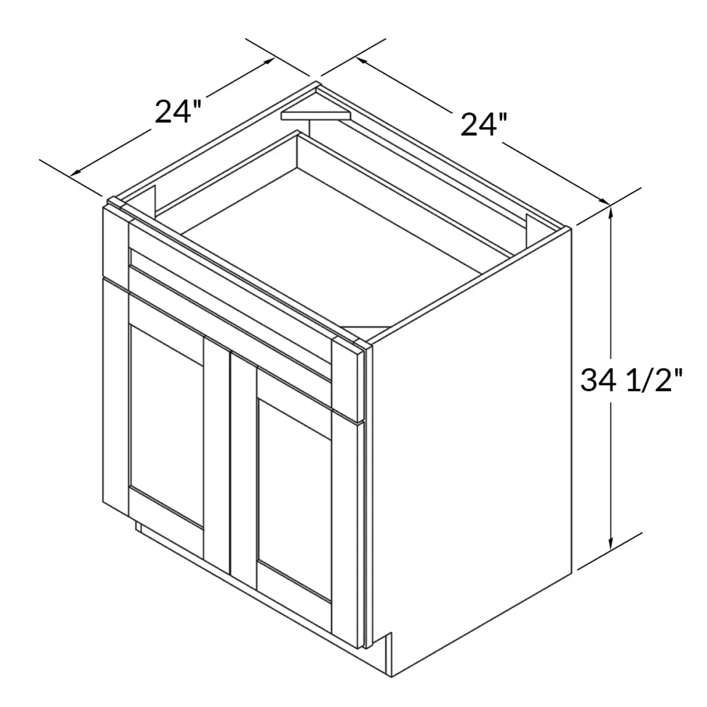 Base Kitchen Cabinet B24 Milan Slate 24 . width 34.5 . height 24 . depth