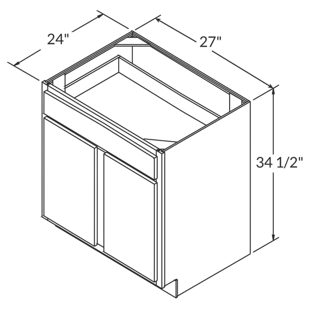 Base Kitchen Cabinet B27 Newport LessCare 27 . width 34.5 . height 24 . depth