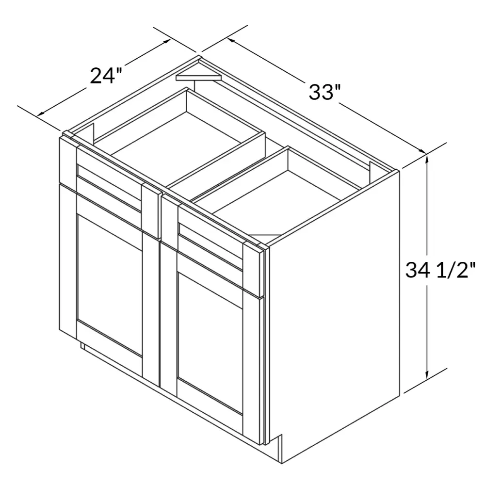 Base Kitchen Cabinet B33 Danbury Navy LessCare 33 . width 34.5 . height 24 . depth