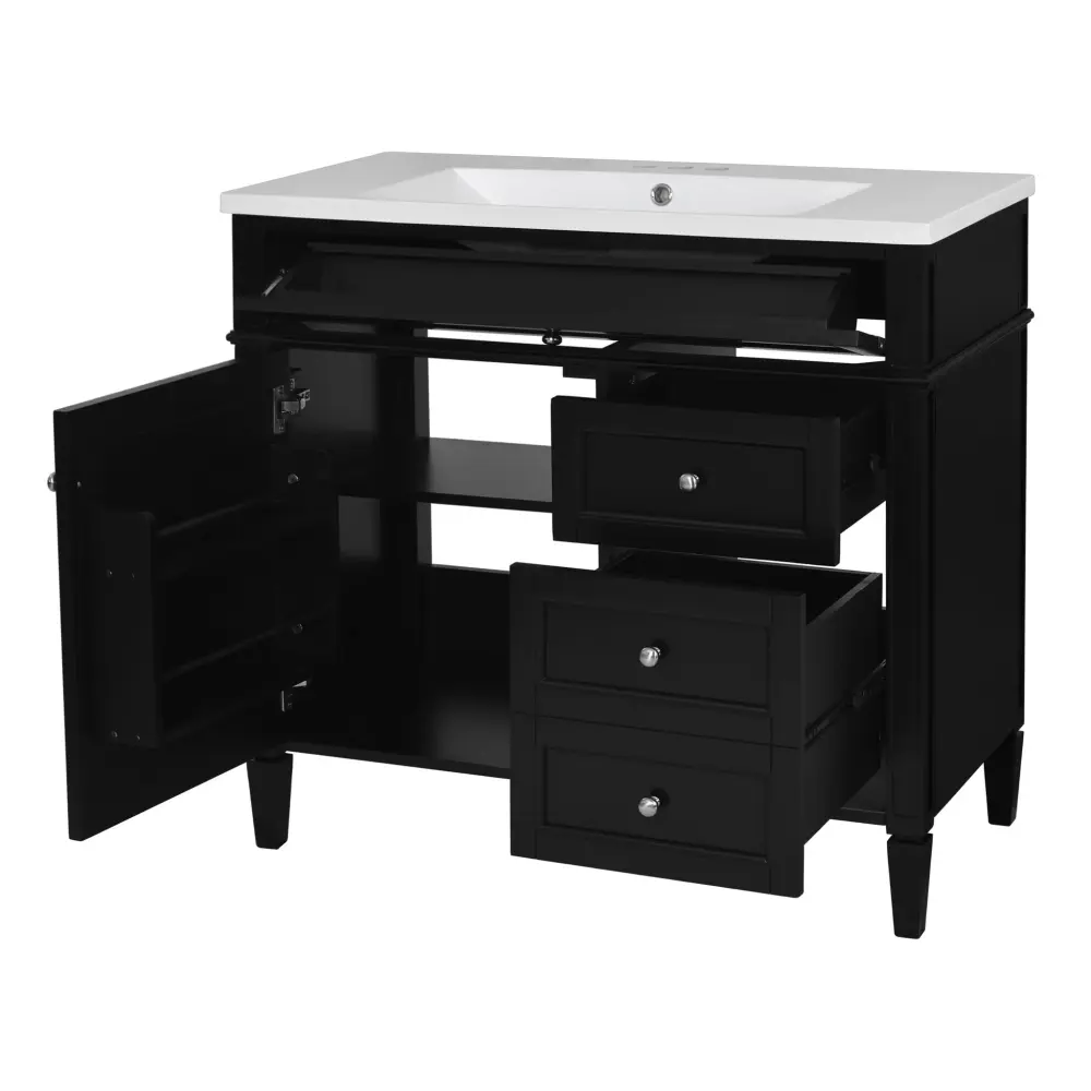 Bathroom Vanity & Top Sink, Current Bathroom Storage Cabinet 2 Drawers And Tip-Out Drawer