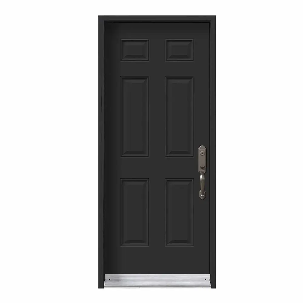 Black Steel Door B01 Left Inward Opening, 34'' x 80"