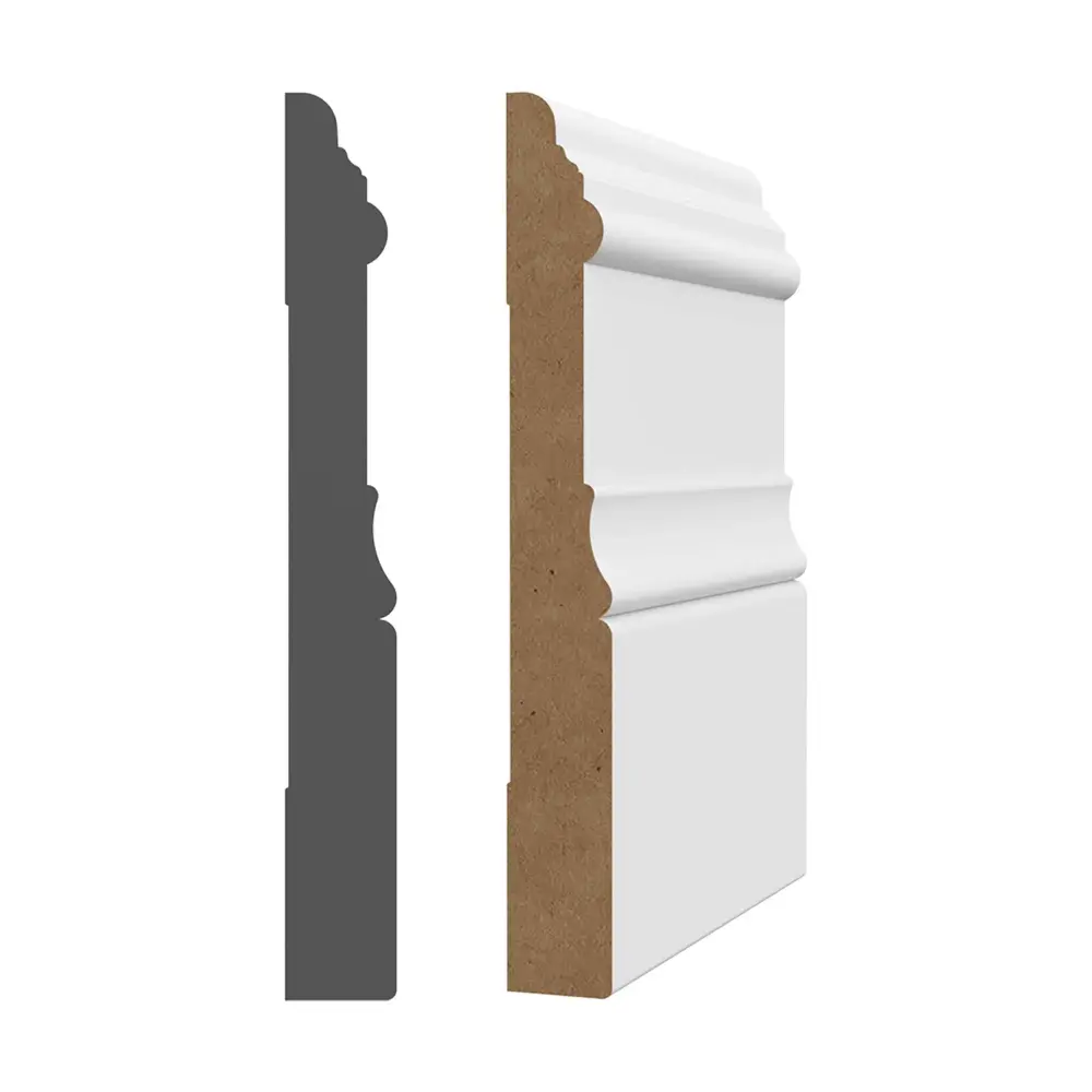 5/8'' x 5'' x 8' Chalk Primed MDF Baseboard