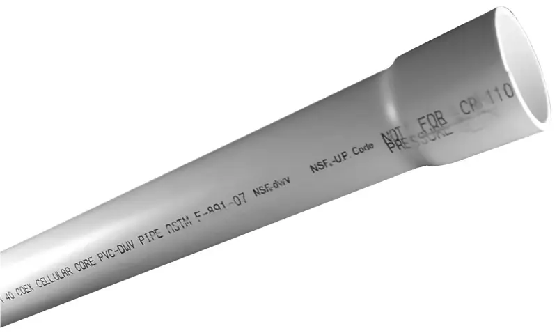 Charlotte Pipe PVC 04030B 0600 Pipe, 3 , 20 ft L, SCH 40 Schedule, PVC
