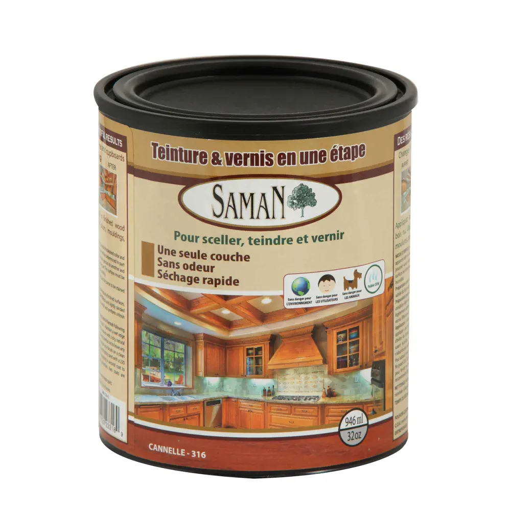 Cinnamon One Step Wood Stain and Varnish, 946 ml