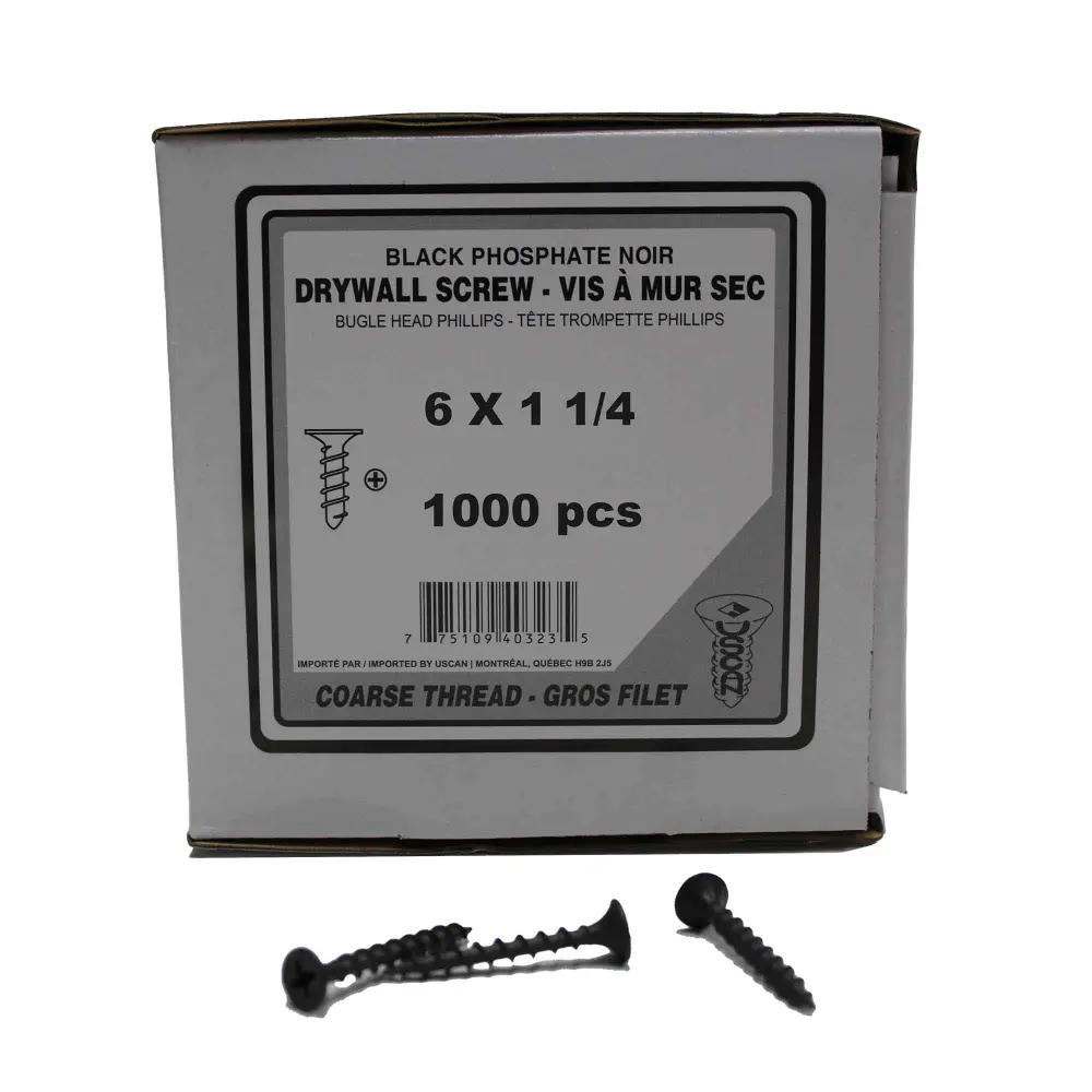 Coarse Thread Drywall Screw, #6 x 1-1/4" (1,000 Units)