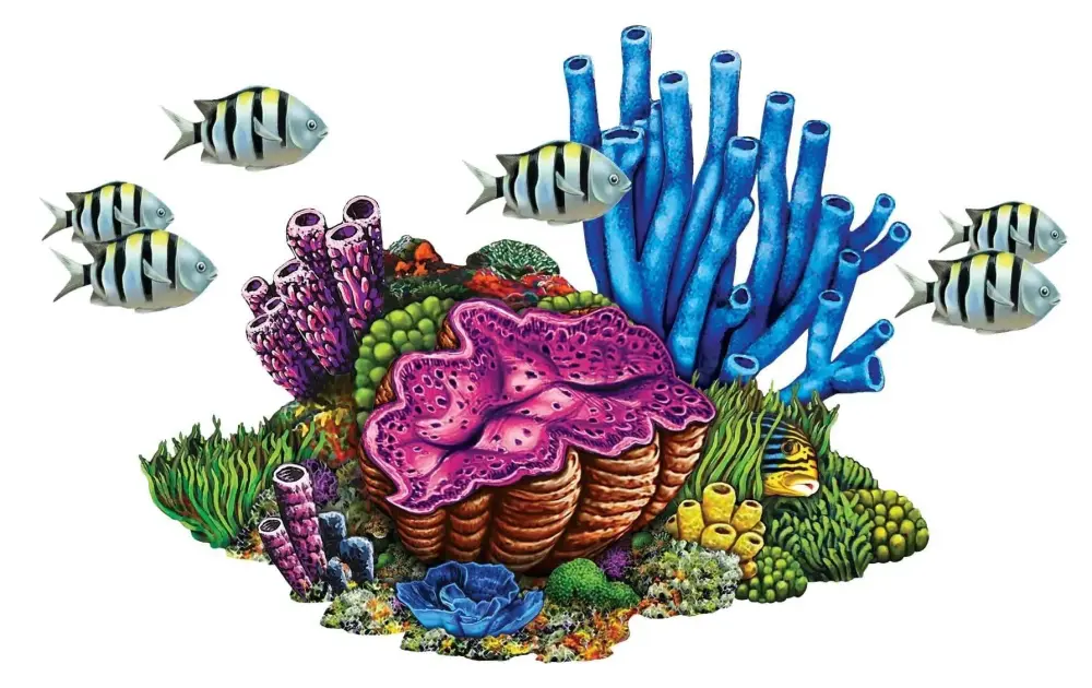 Coral Reef Fish Porcelain Swimming Pool Mosaic (27" x 22")