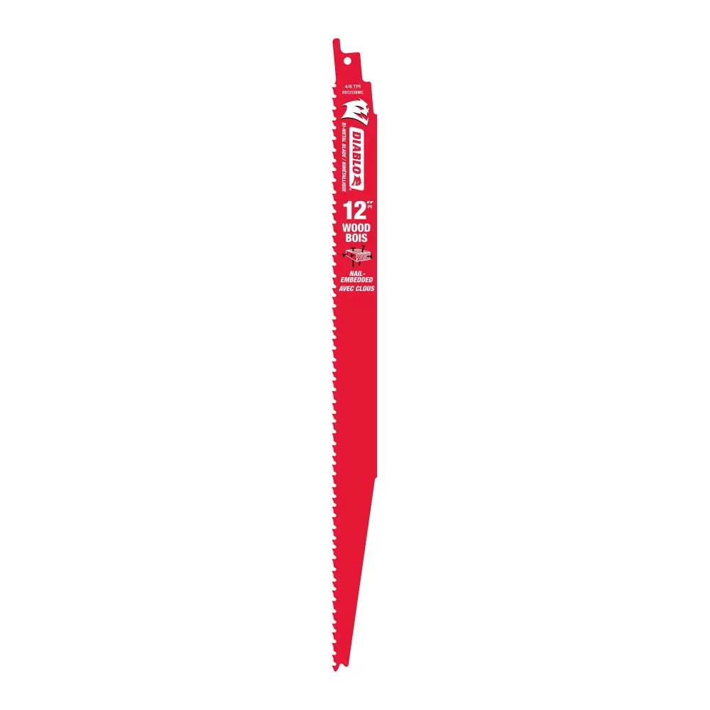 Diablo Bi-Metal Recip Blade Nail-Embedded Wood 12" - 4/6 TPI