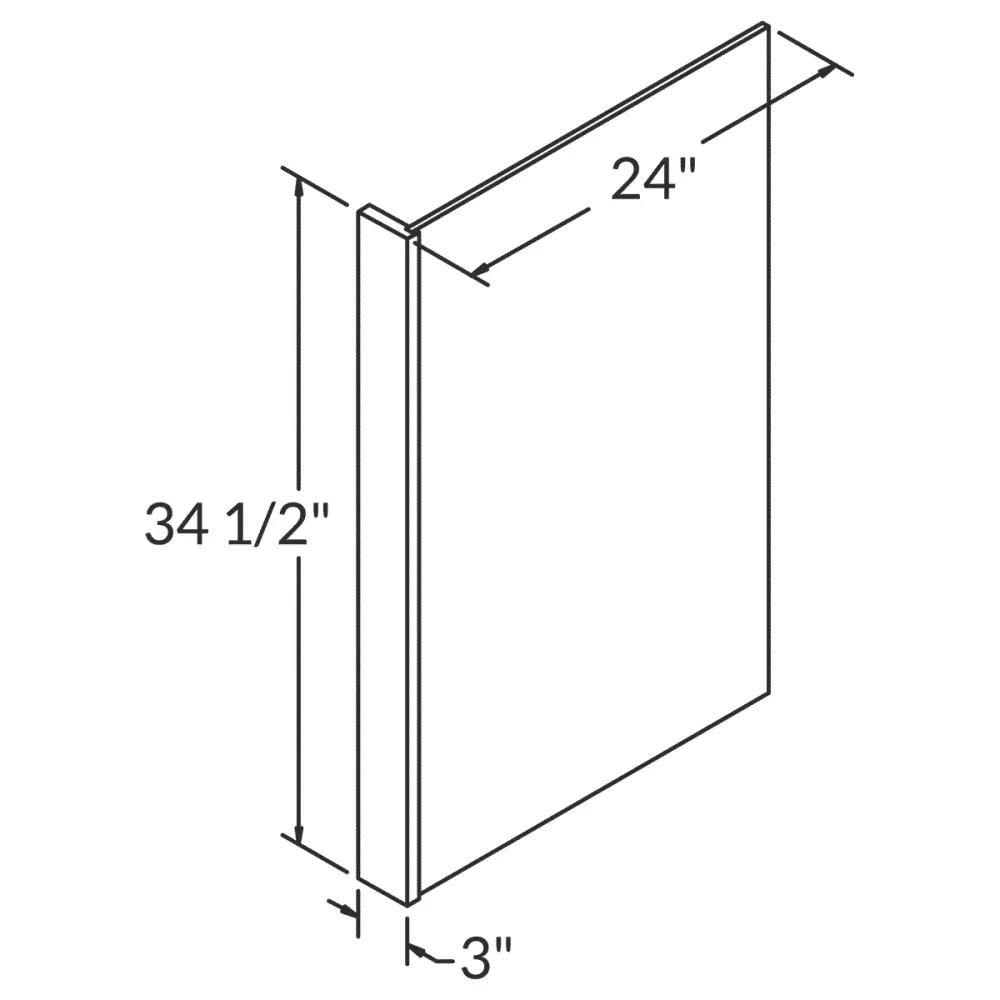 Dishwasher End Panel Molding PEPR335 Newport LessCare 3 . width 34.5 . height 24 . depth