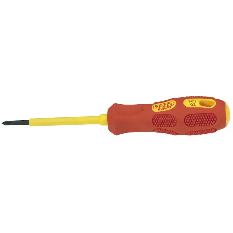 Draper 960CSB VDE Sanctioned Fully Insulated Cross Slot Screwdriver, No.0 x 60mm (Sold Loose) - (69224)