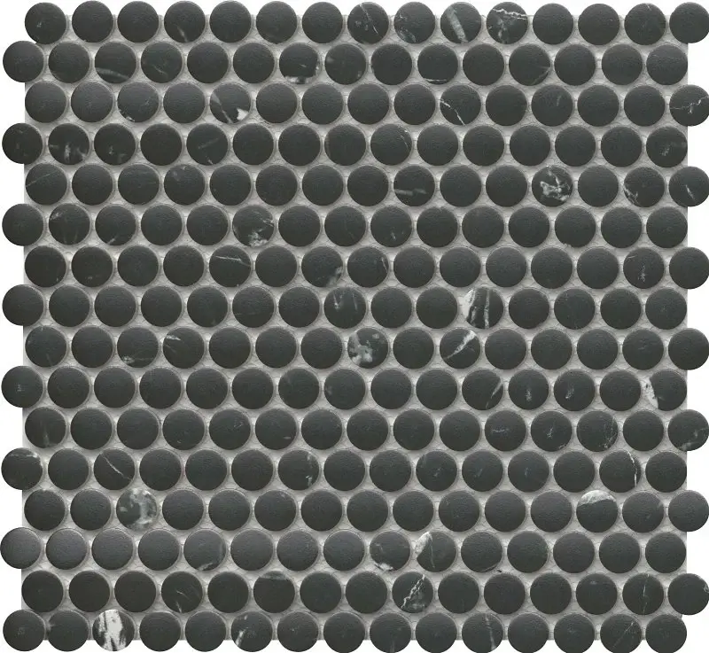 Emser Tile Elegan Series W95ELEGNE1112MOPM Porcelain Mosaic Tile, 12 L Tile, 11 W Tile, Pressed Edge, Nero