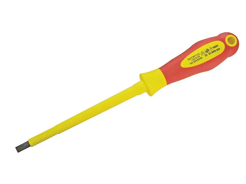 Faithfull Vde Supple Grip Screwdriver Parallel Slotted Tip 6.5 X 150Mm