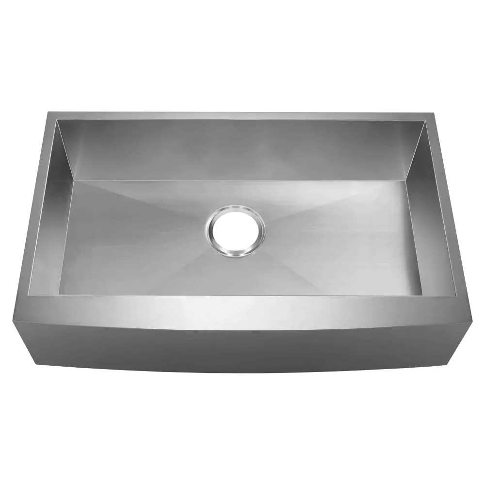 33 . Farmhouse/Apron-Front Single Bowl 16 Gauge Stainless Metal Kitchen Sink LPF2
