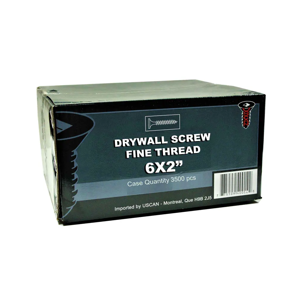Fine Thread Drywall Screw, #6 x 2" (3,500 Units)