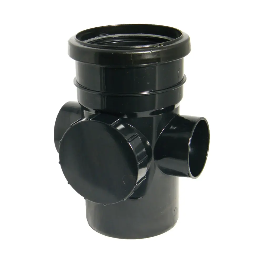 FloPlast 110mm Soil Access Socket/Spigot Jet-black