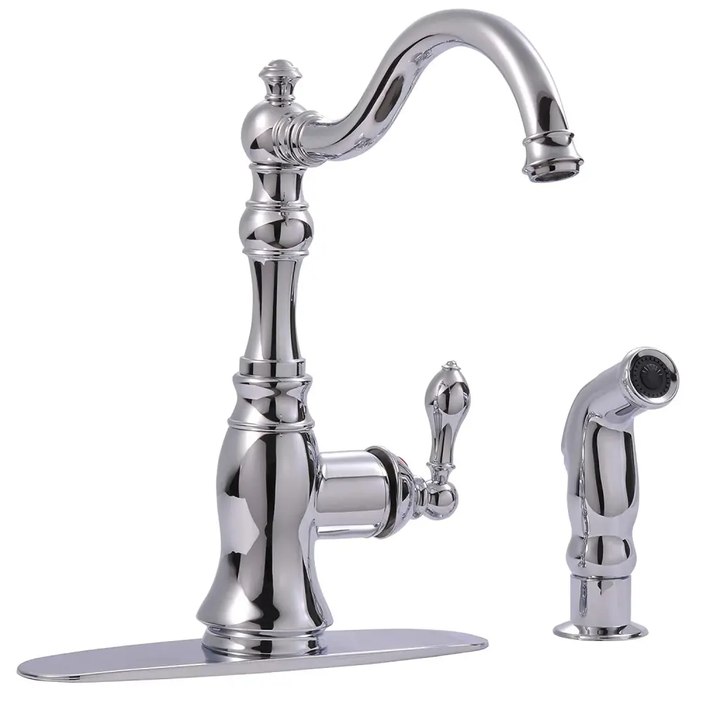 Fontaine Bellver 2 or 4 Hole, Single Handle Traditional Kitchen Faucet Spray Chromium