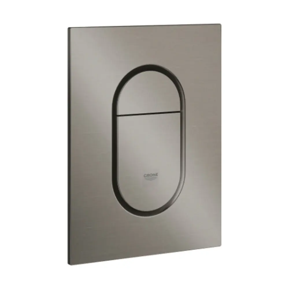 Grohe Arena Cosmo Small Flush Plate - Satin-brushed Hard Graphite - 37624AL0 - Stylish Bathroom Upgrade