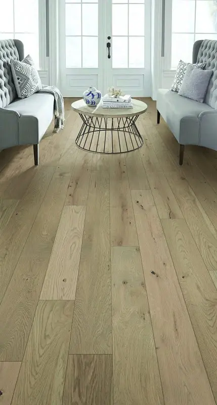 Healthier Choice Flooring HCE707A04 Flooring Plank, 1-1/2 to 6 ft L, 6-1/2 W, Micro Bevel Edge, Chalk Oak, Oyster Bay