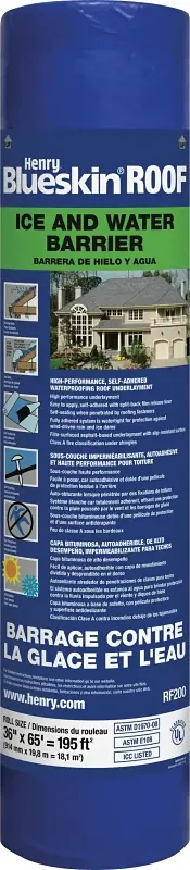 Henry HERF200916 Roofing Underlayment, 65 ft L, 3 ft W, Polyethylene, Sapphire