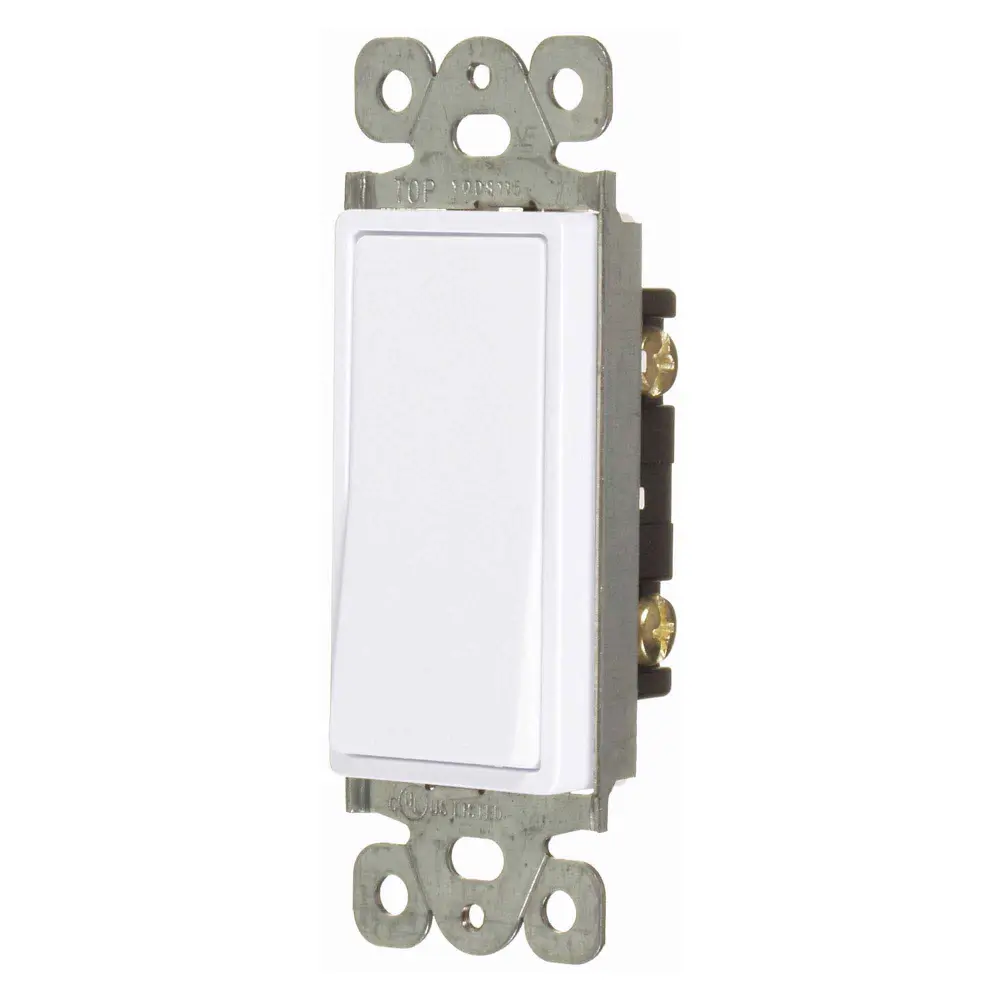 High Precision Lighted Decorator and Singular Pole Switch, White