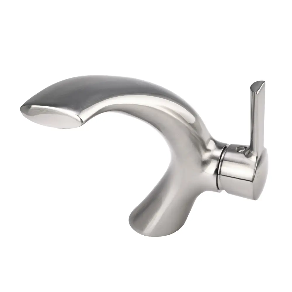 High Precision Single-Hole Single-Handle C-Shaped Bathroom Faucet Matte Nickel