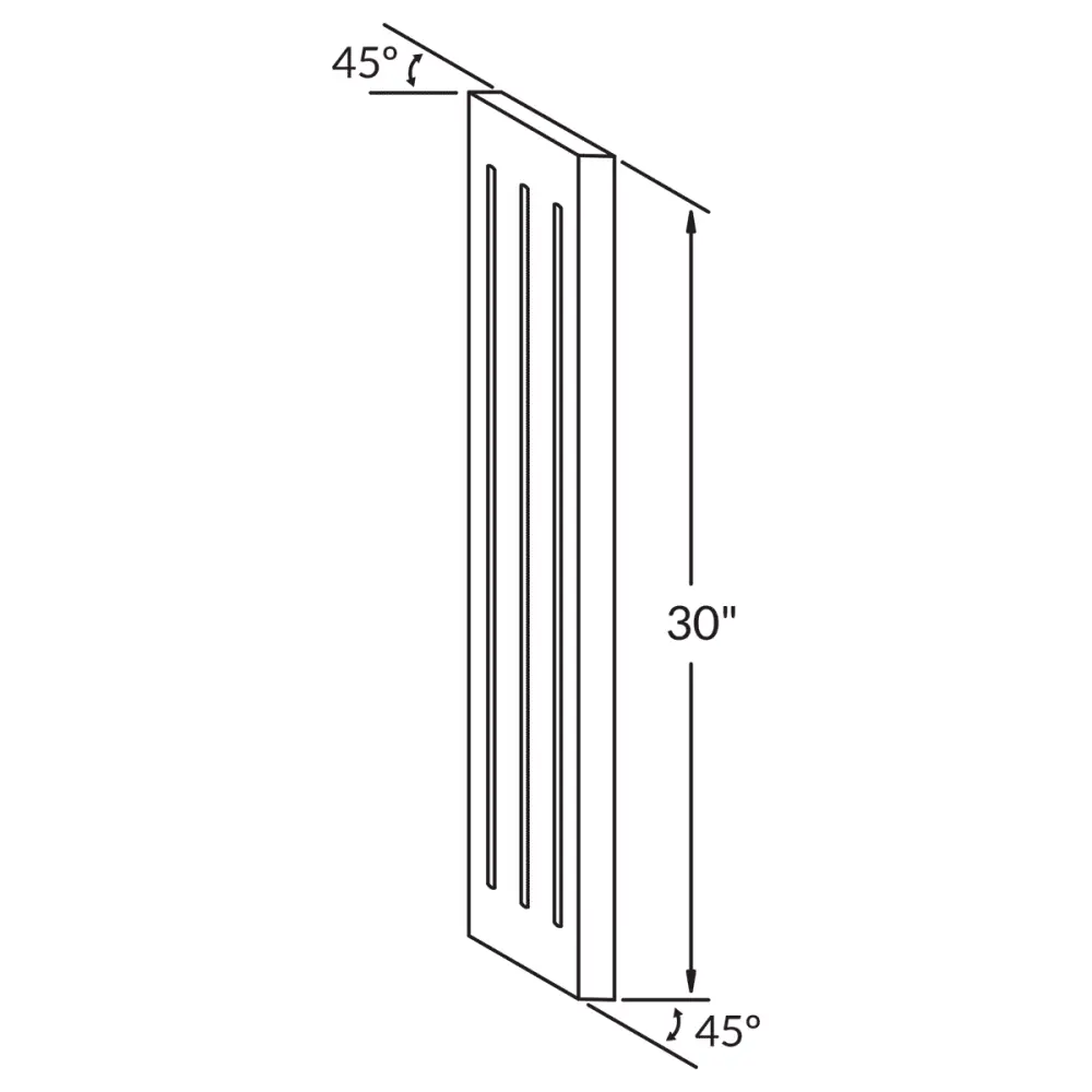 Industrial Strength Angle Fluted Filler F530A45 Milan Pearl LessCare 3 . width 30 . height