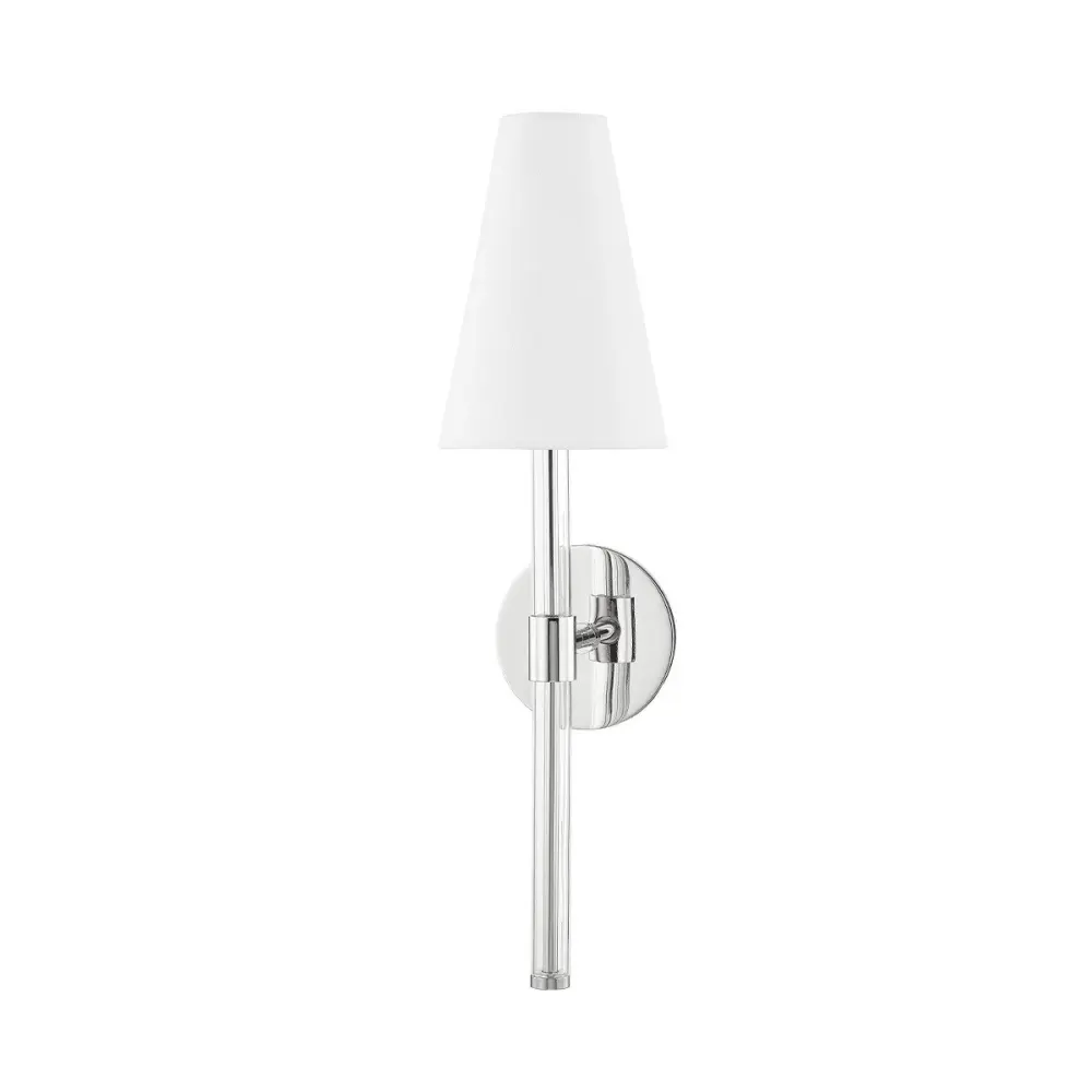Janelle 1 Light Wall Sconce - Shiny Nickel