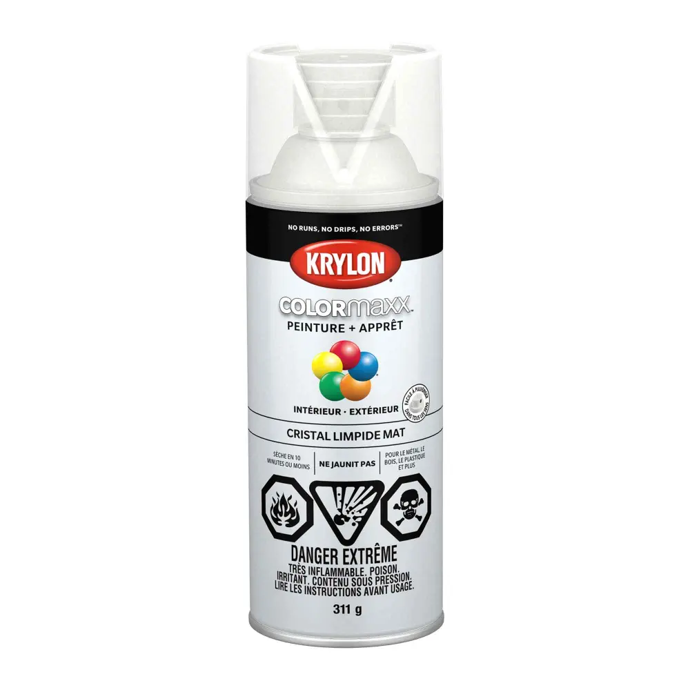 Krylon COLORMAXX Paint + Primer Flat Crystal Lucid, 311 g